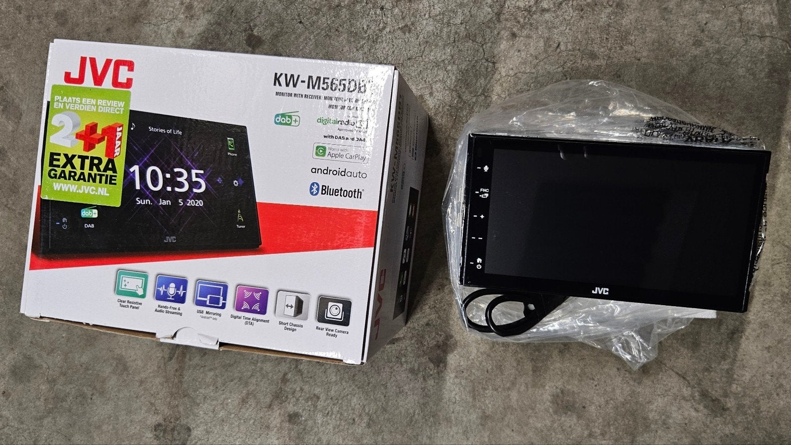 JVC KW-M565DBT met Opel Astra H montage materiaal, Ophalen of Verzenden, Gebruikt, Opel
