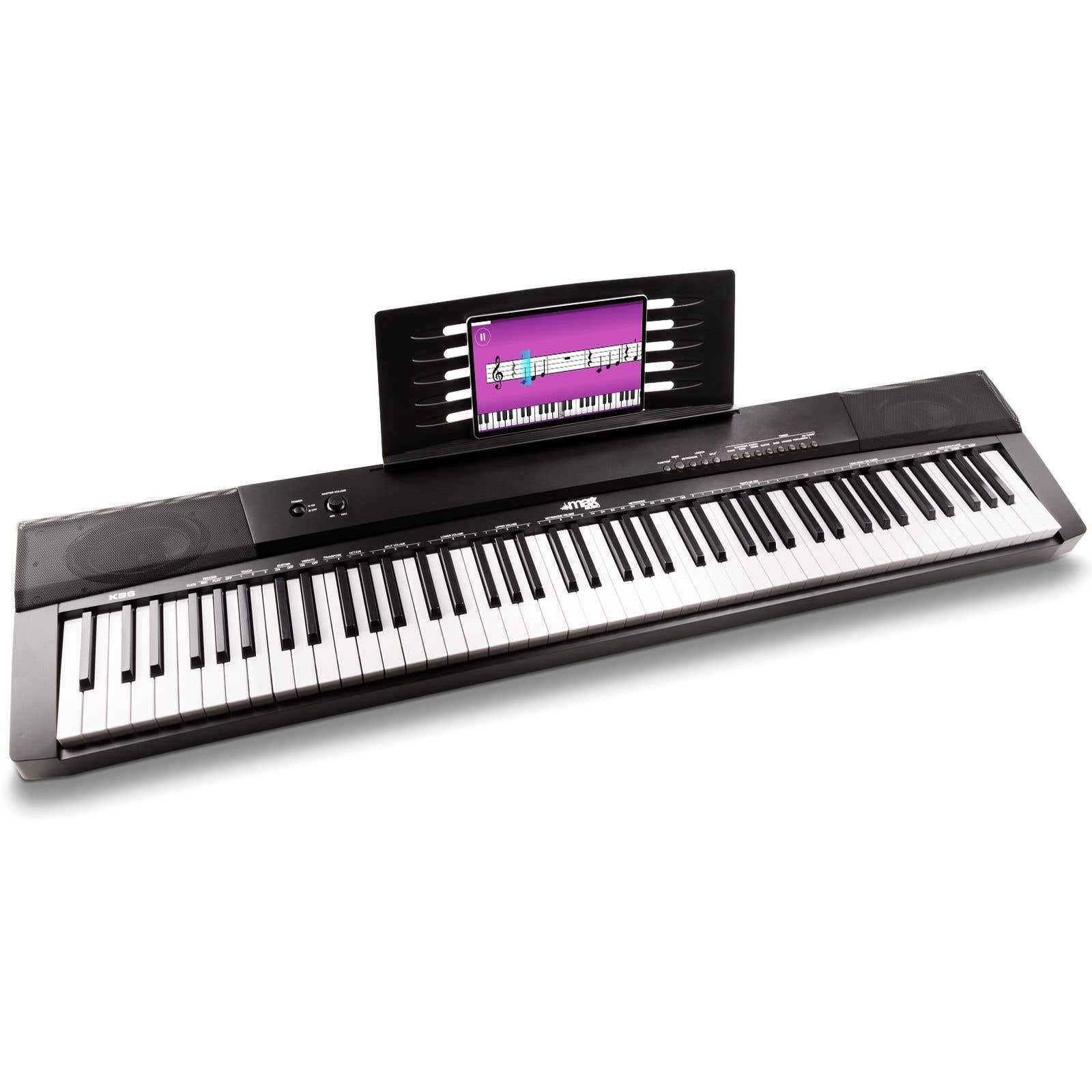 MAX KB6 Digitale Piano met Sustainpedaal, Ophalen, Zwart, Digitaal, Zo goed als nieuw