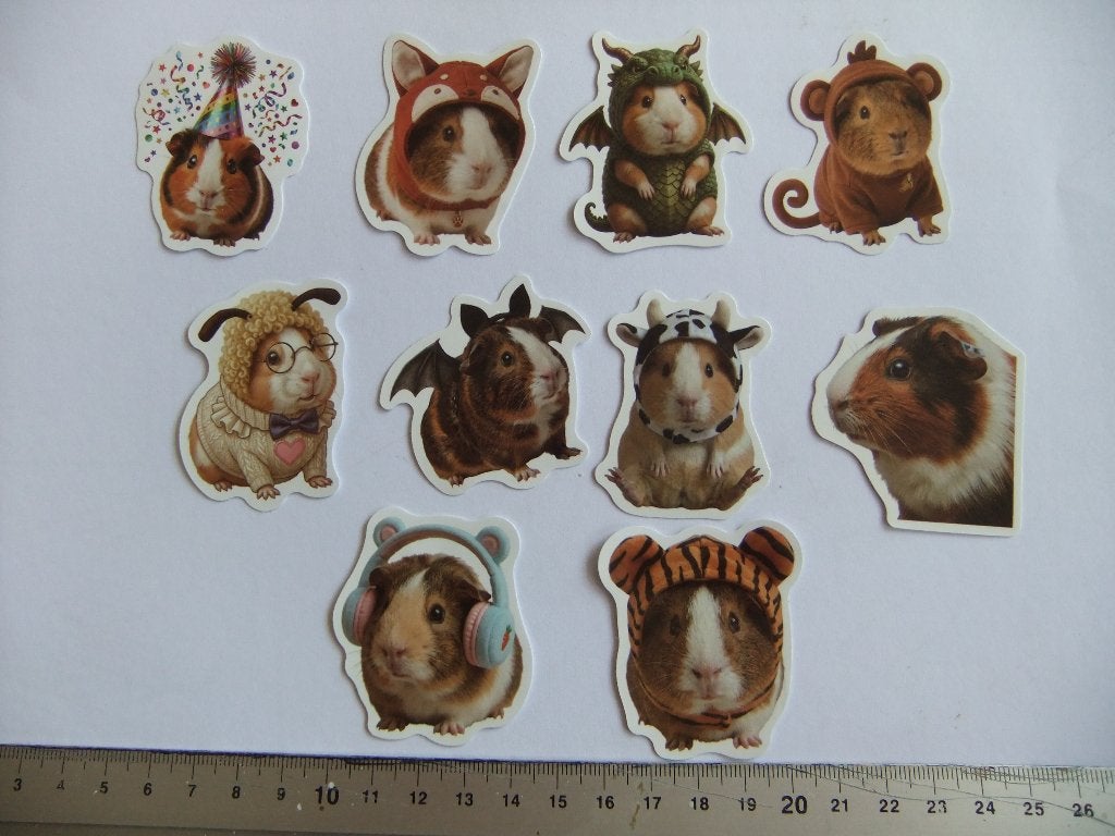 10  CAVIA  Polypropyleen stickers set 10, Verzenden