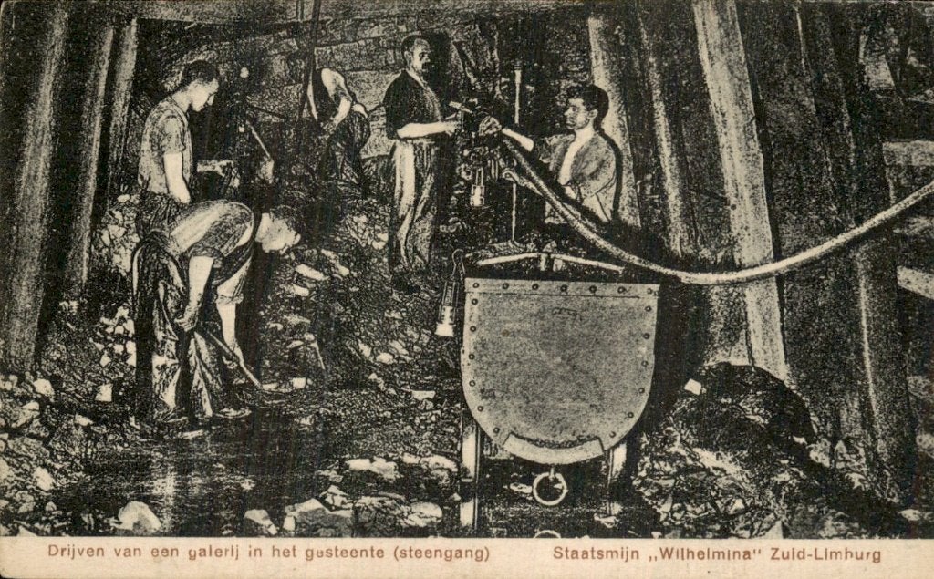Zuid-Limburg - Staatsmijn Wilhelmina - Drijven van galerij, Ophalen of Verzenden, Voor 1920, Gelopen, Limburg
