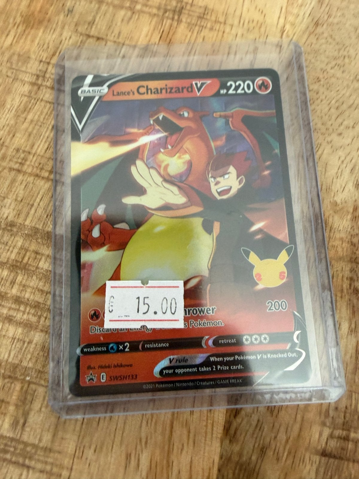 Lance's Charizard V Pokémon kaart SWSH133, Ophalen of Verzenden, Zo goed als nieuw, Losse kaart