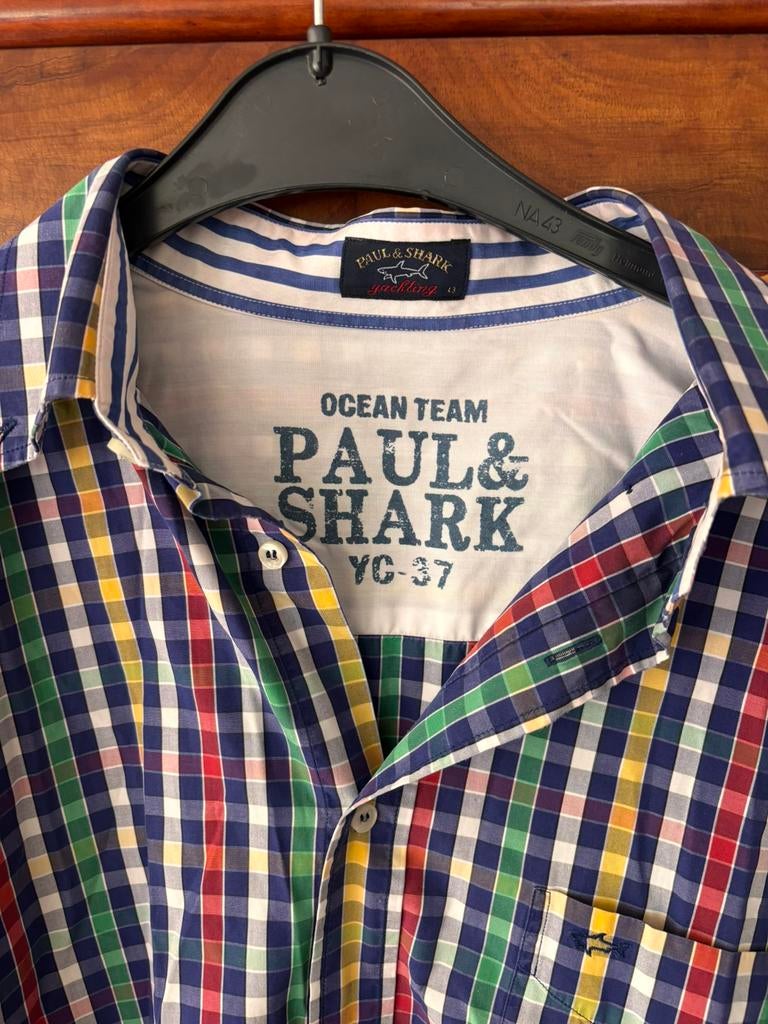 Paul & Shark geblokt heren overhemd boordmaat 43, Kleding | Heren, Overhemden, Gedragen, Halswijdte 43/44 (XL), Blauw, Ophalen of Verzenden