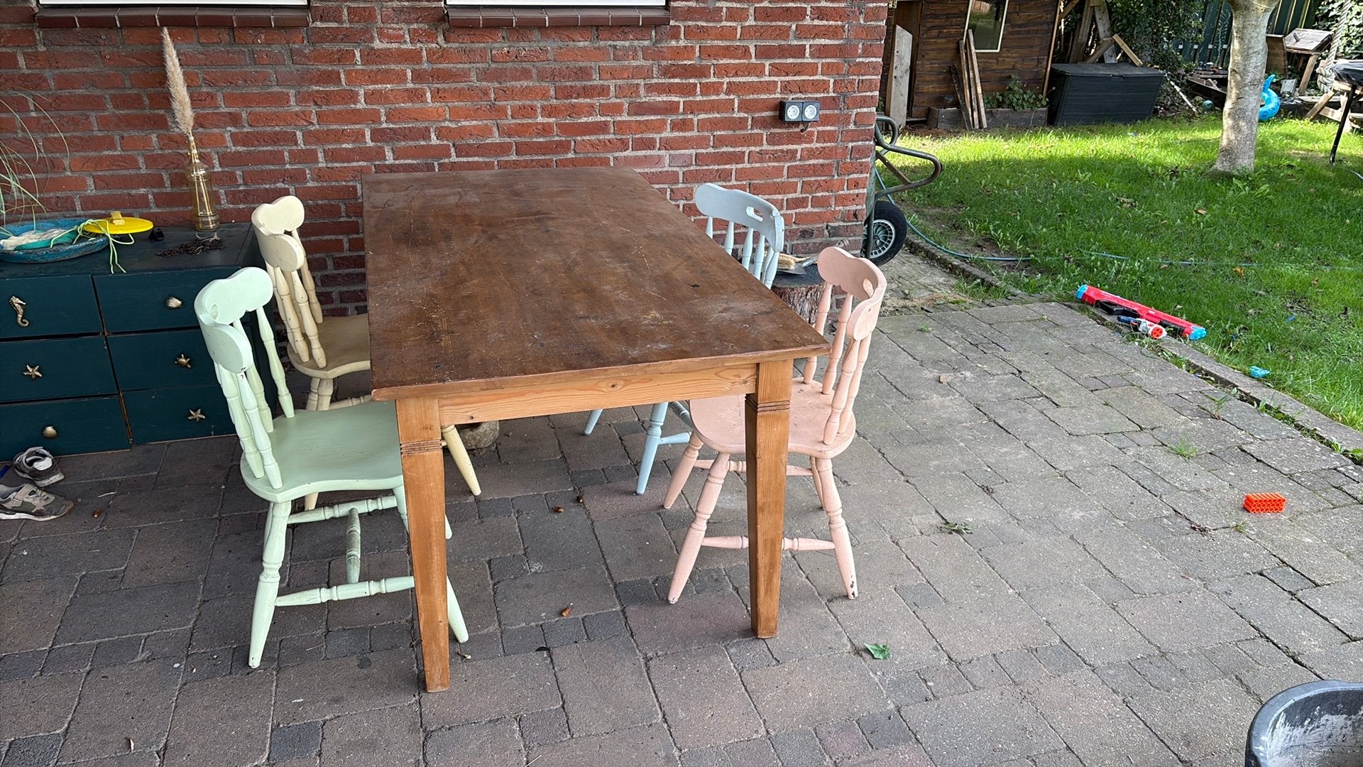 Gratis tafel + 4 barstoelen, Ophalen, Gebruikt