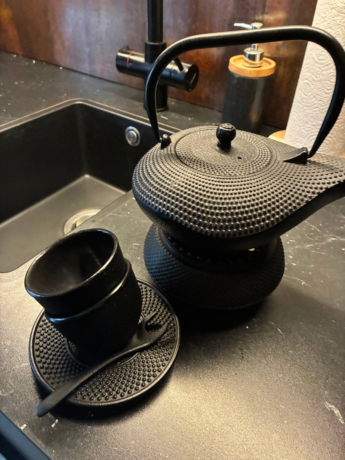 Nieuw Chinees theeservies - gietijzer, Huis en Inrichting, Aziatisch, Nieuw, Ophalen of Verzenden, Metaal
