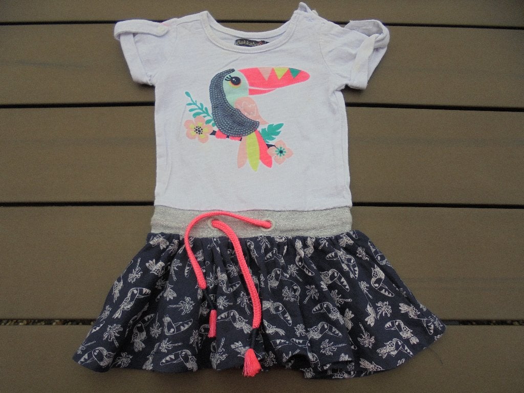 Wit/blauw jurkje BAKKABOE, Kinderen en Baby's, Meisje, Jurkje of Rokje, Ophalen of Verzenden, Zo goed als nieuw