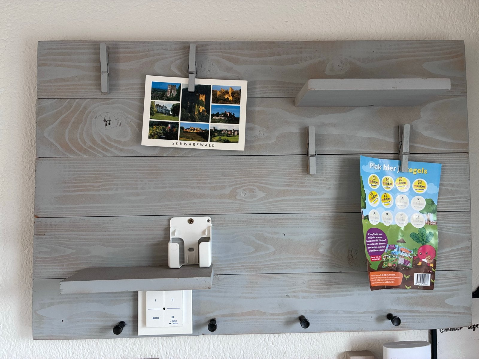 Handgemaakt prikbord/organizer van hout, Ophalen of Verzenden, Gebruikt, Overige typen
