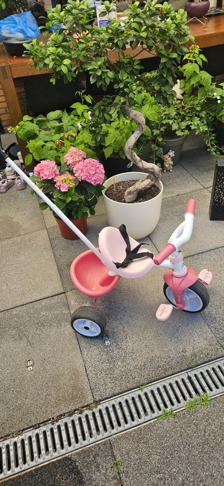 Roze loopfiets en driewieler met duwstang en helm, Fietsen en Brommers, Ophalen, Gebruikt, Minder dan 16 inch, B'Twin (Decathlon)
