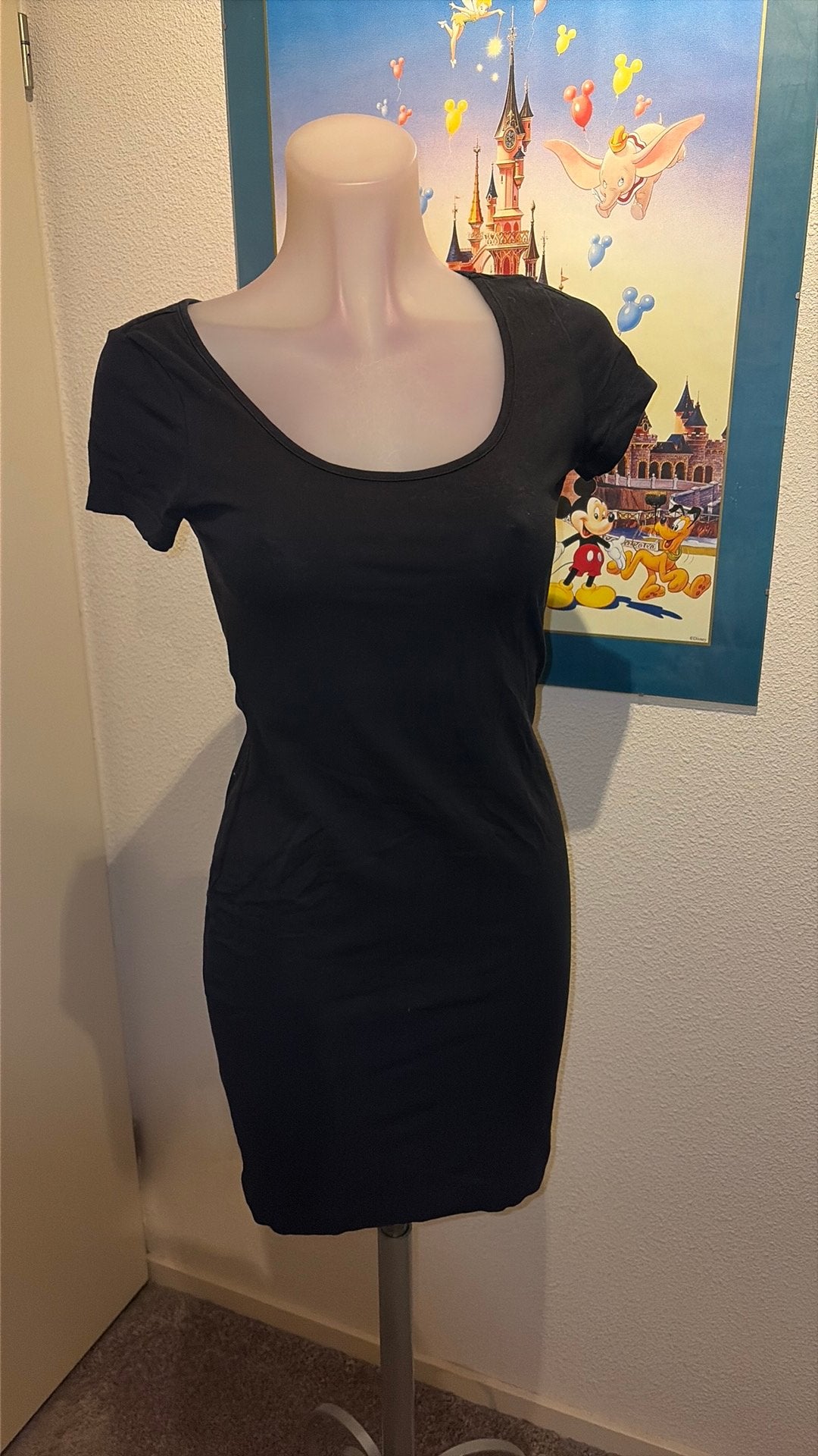 Zwart jurkje maat S merk H&M, Maat 38/40 (M), Zwart, Ophalen of Verzenden, Gedragen