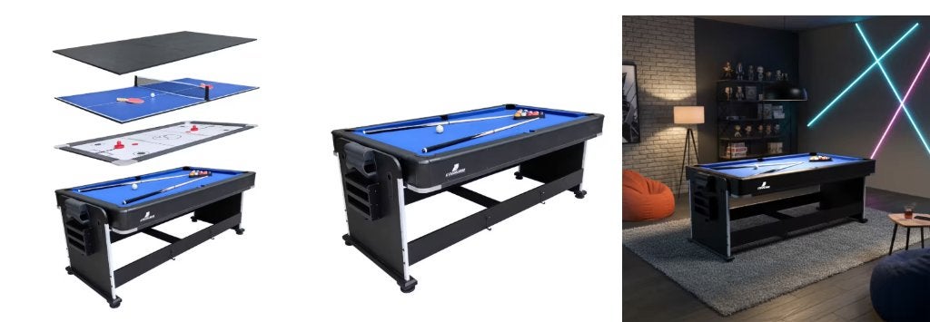Cougar 4-in-1 Multi Speeltafel - z.g.a.n., Ophalen, Zo goed als nieuw, Pooltafel