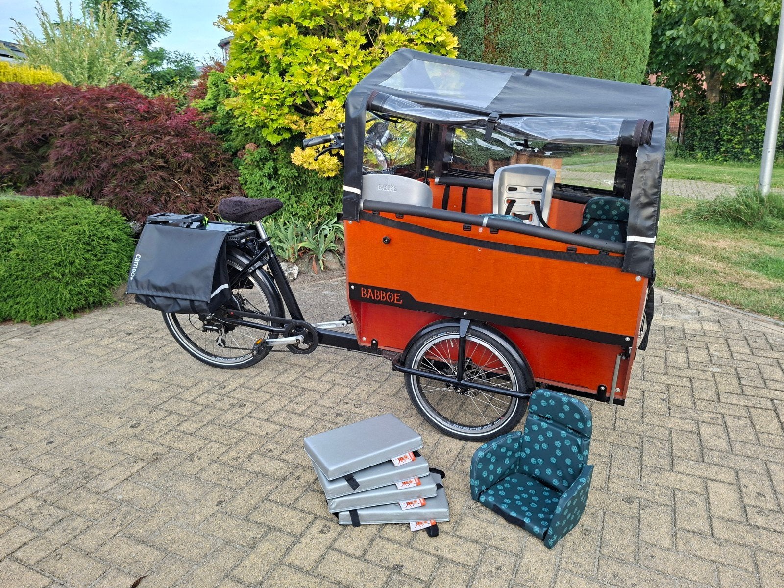 Elektrische Babboe bakfiets Big-E 6 persoons, 4 kinderen of meer, Elektrisch, Zo goed als nieuw, Ophalen