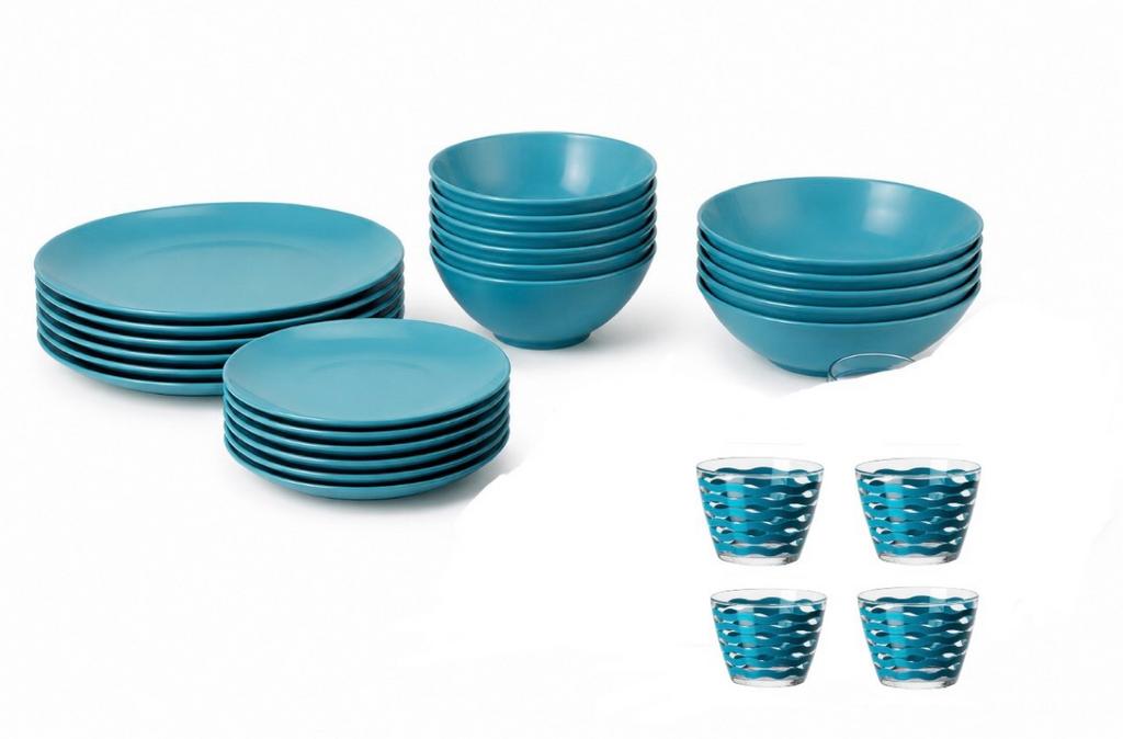IKEA serviesset 28-delig blauw, Ophalen, Zo goed als nieuw, Overige stijlen, Bord(en)