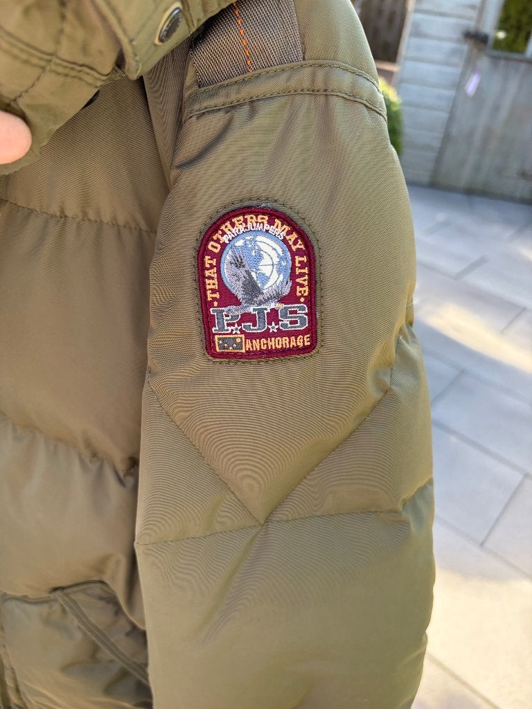 Parajumpers Long Bear Jas - Olijfgroen - Maat S, Maat 46/48 (XL) of groter, Zo goed als nieuw, Groen, Parajumpers
