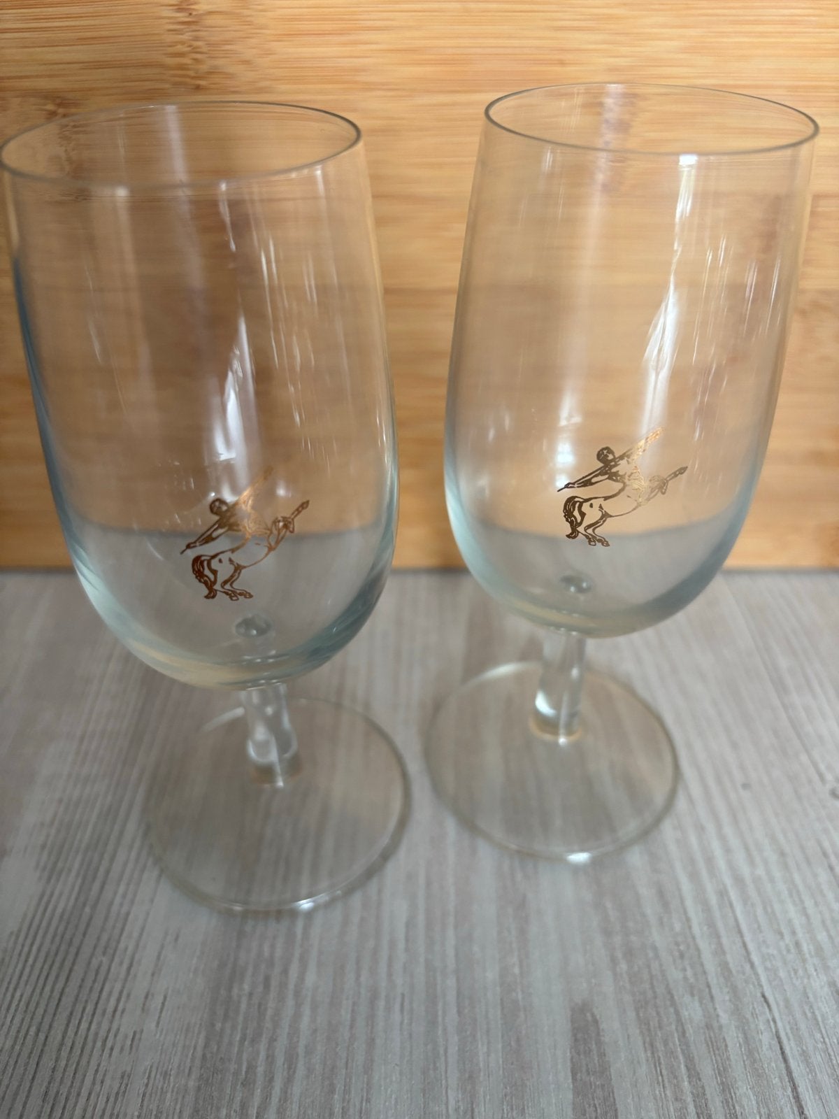 Set van 2 vintage champagneglazen met gouden decoratie, Ophalen of Verzenden