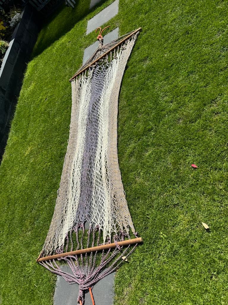 touw geknoopte Hangmat., Tuin en Terras, Hangmatten, Ophalen, Gebruikt, Eenpersoons