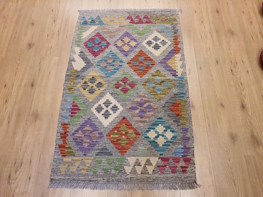 Prachtige handgeweven oosterse kelim 128x82, Info@SlatsAntiek.nl, 100 tot 150 cm, Vof Slats Antiek, Kelim