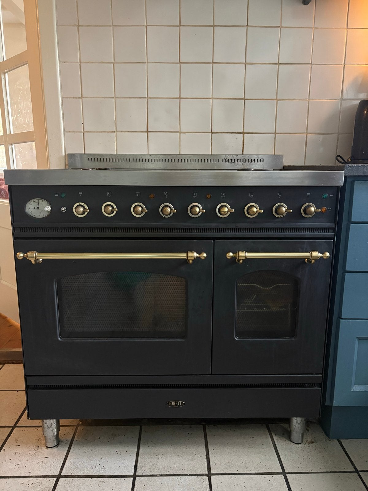 Boretti Fornuis met Gas Kookplaat en Dubbele Oven, Ophalen, Gebruikt, 60 cm of meer, Grill