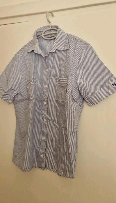 Blauwwit gestreepte damesblouse, Maat 38/40 (M), Overige kleuren, Eterna excellent, Ophalen of Verzenden