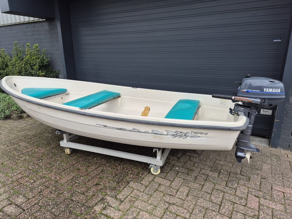 Terhi 385 sloep | Yamaha 4PK | Kussenset, Watersport en Boten, Overige merken, Gebruikt, 4 m, Overige brandstoffen