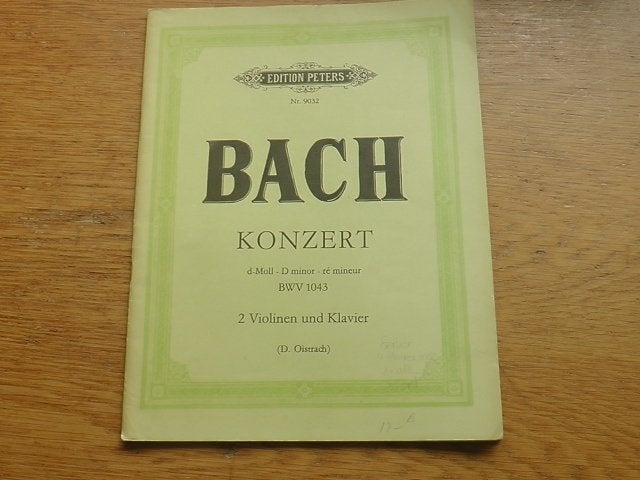 Bach konzert d-moll - voor 2 violen en piano, Muziek en Instrumenten, Bladmuziek, Gebruikt, Klassiek, Ophalen of Verzenden, Viool of Altviool