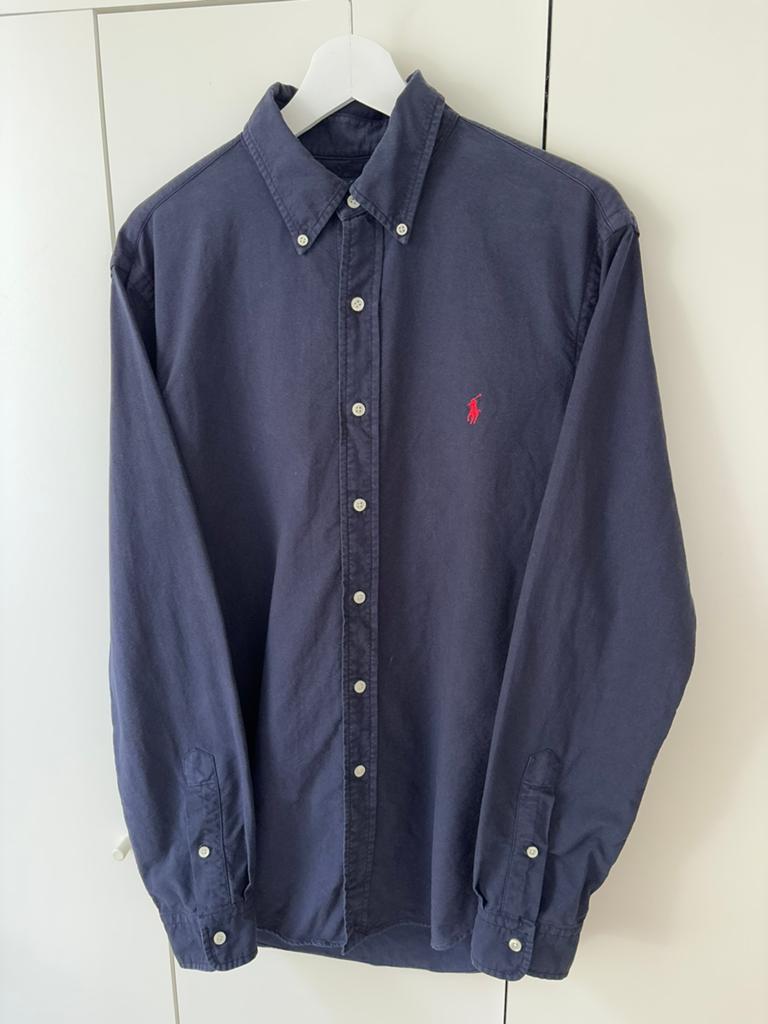 Ralph Lauren blouse donkerblauw - maat M, Kleding | Heren, Ophalen of Verzenden, Zo goed als nieuw, Blauw, Halswijdte 39/40 (M)
