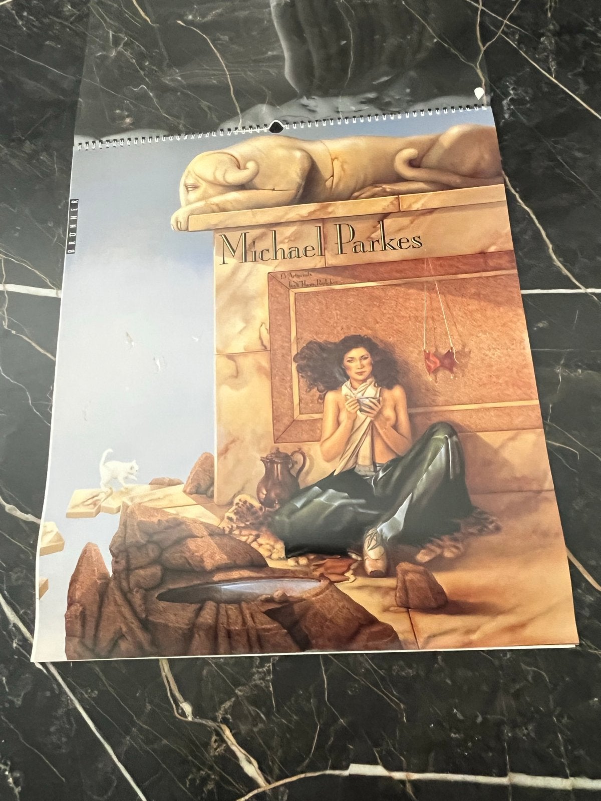 Unieke kunstkalender 1997 Michael Parkes, afm. 48x55 cm, Ophalen of Verzenden, Maandkalender