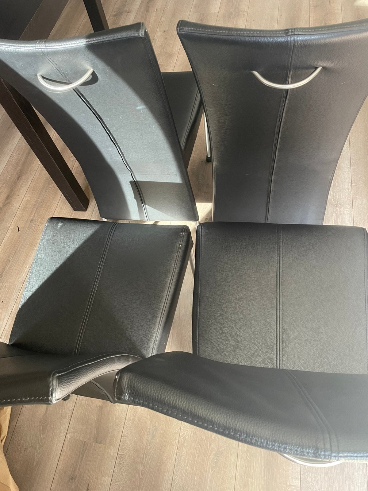 4 dining stoelen, Huis en Inrichting, Ophalen, Kunststof, Gebruikt, Zwart