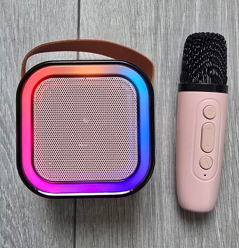 Karaoke Set Bluetooth Speaker + Draadloze Microfoon RGB, Ophalen of Verzenden, Nieuw, Complete set