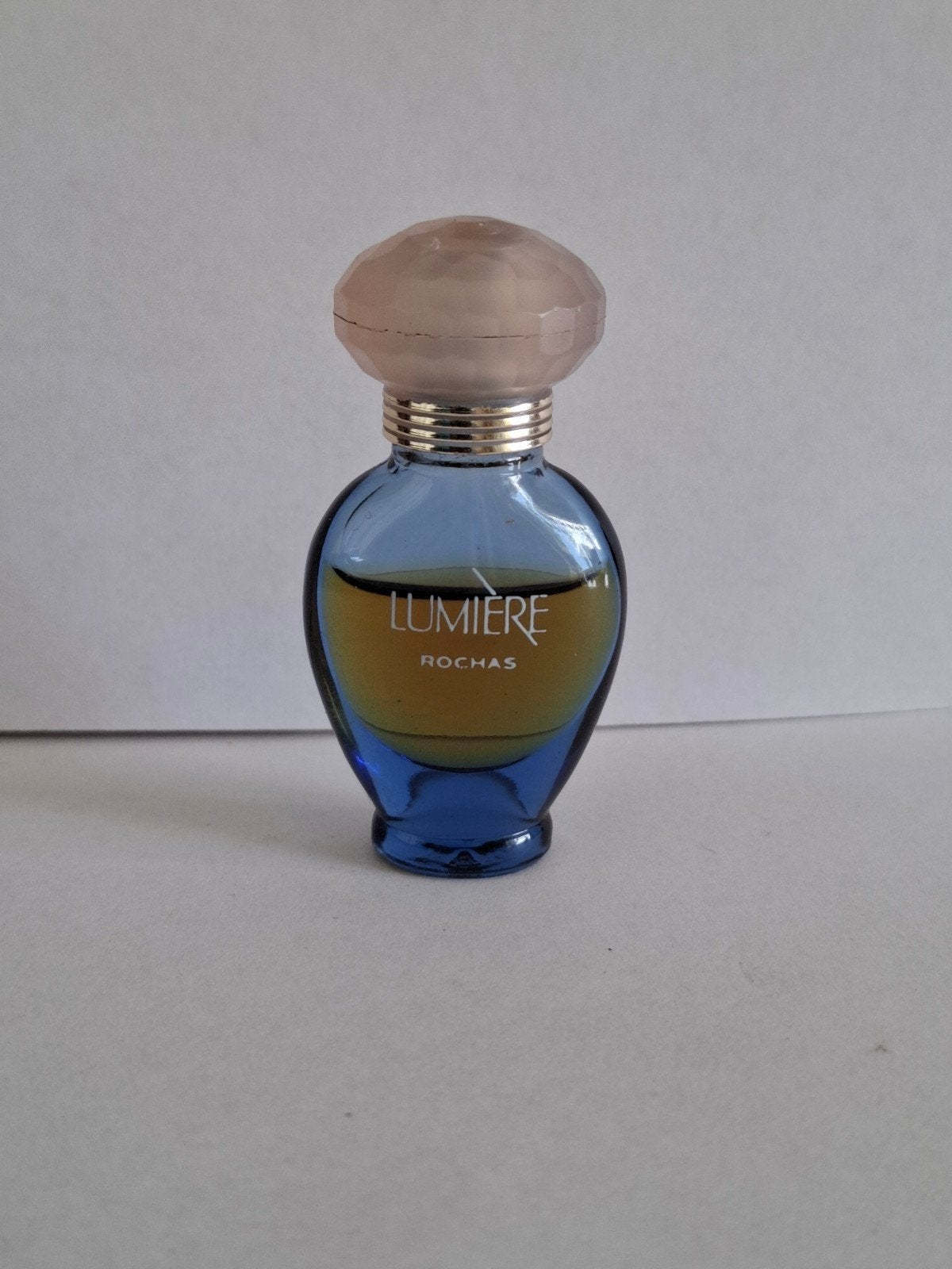 Vintage Lumière Rochas Miniatuur – Zeldzaam Blauw Flesje, Ophalen of Verzenden, Gebruikt, Miniatuur, Gevuld