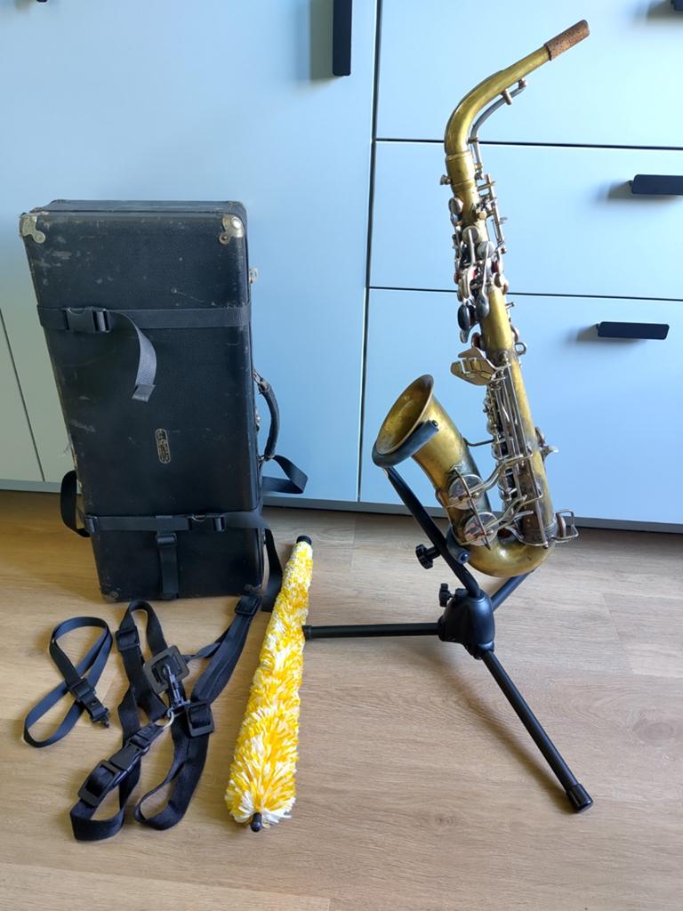 Conn Lady face alt saxofoon met accessoires, Ophalen, Gebruikt, Vintage, Elkhart, Indiana, USA, Alt