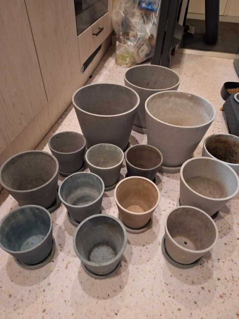 HAY bloempotten Flowerpot in diverse maten en kleuren, Kunststof, Rond, Ophalen of Verzenden, Binnen
