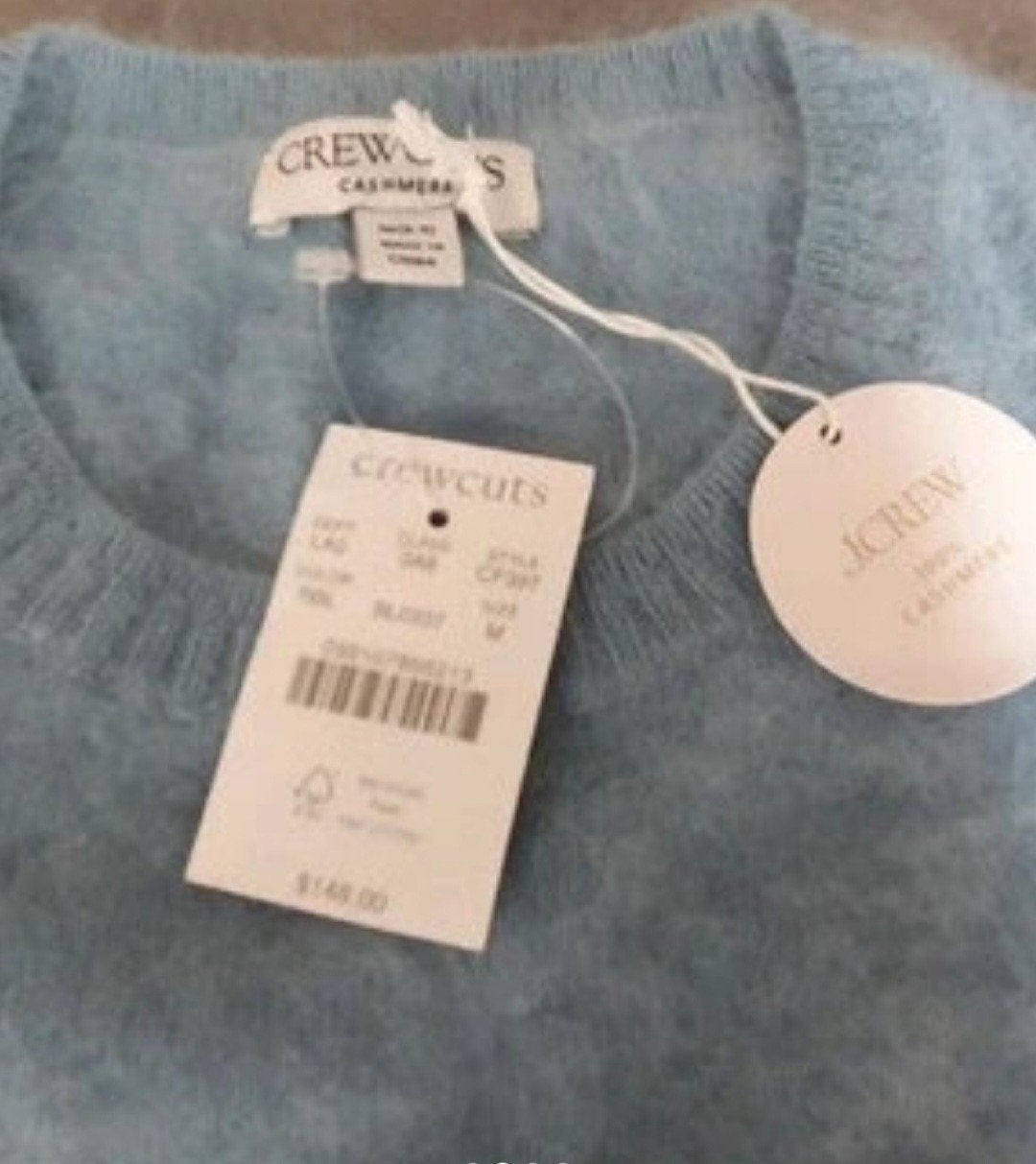 Nieuwe J.Crew Kasjmier Trui - Lichtblauw uit New York, Kinderen en Baby's, Kinderkleding | Maat 104, Nieuw, Meisje, Trui of Vest