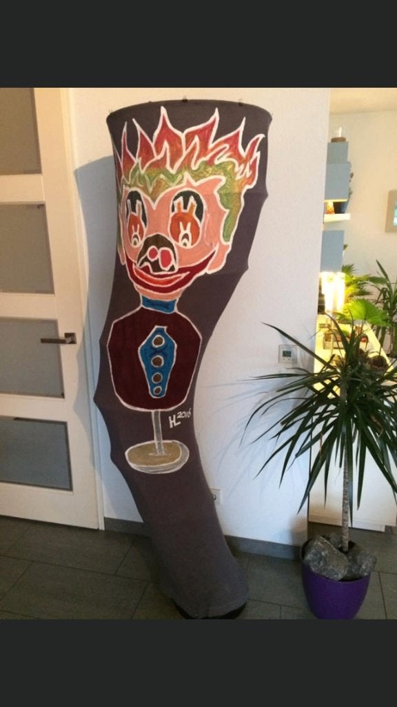 Origineel Handgeschilderd Kunstwerk op Stof / Lamp - 200 CM, Ophalen