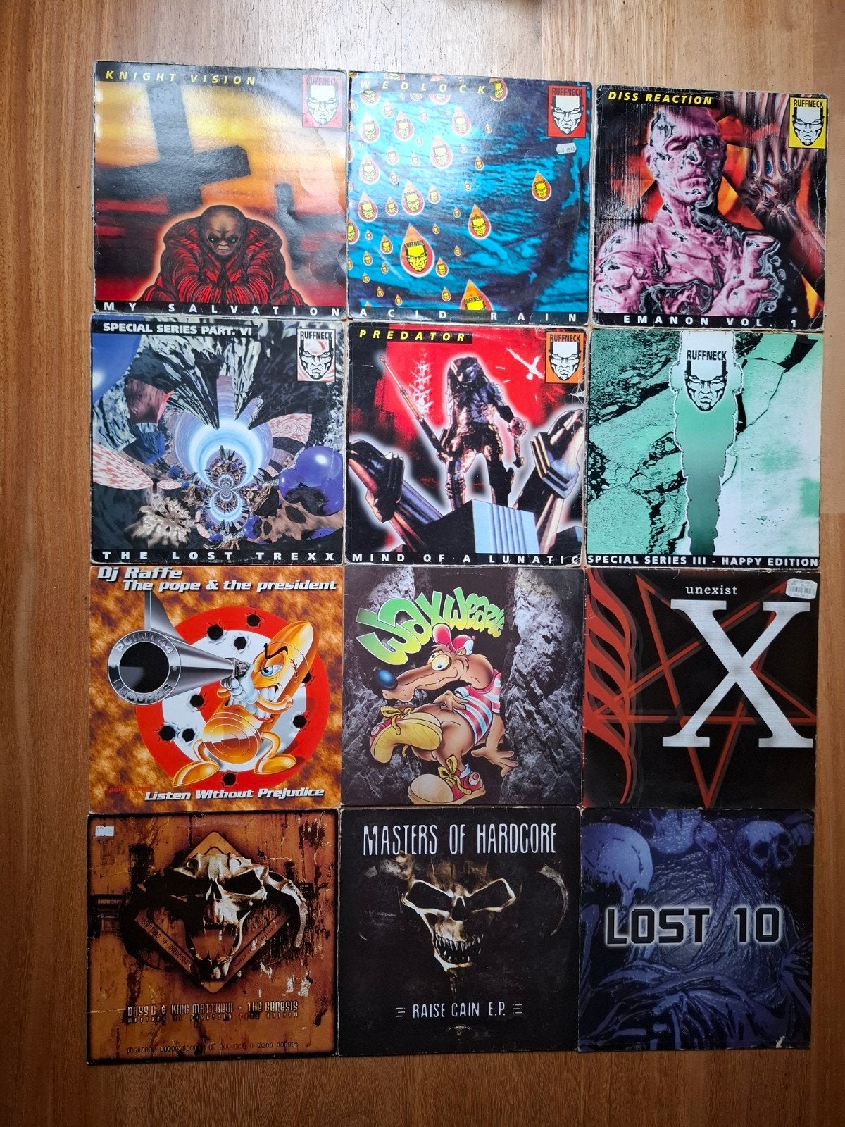 Hardcore hoezen, alleen de hoezen. Ruffneck ID&T Gabber, Gebruikt, Ophalen of Verzenden, EP, 12 inch