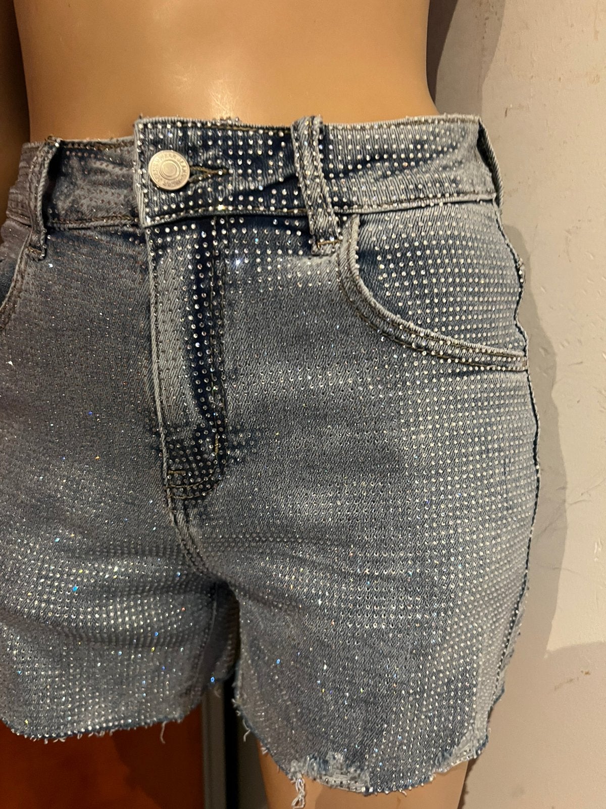 HELLO MISS korte jeans vol strass maat s Nieuw, Blauw, G, T, Nieuw