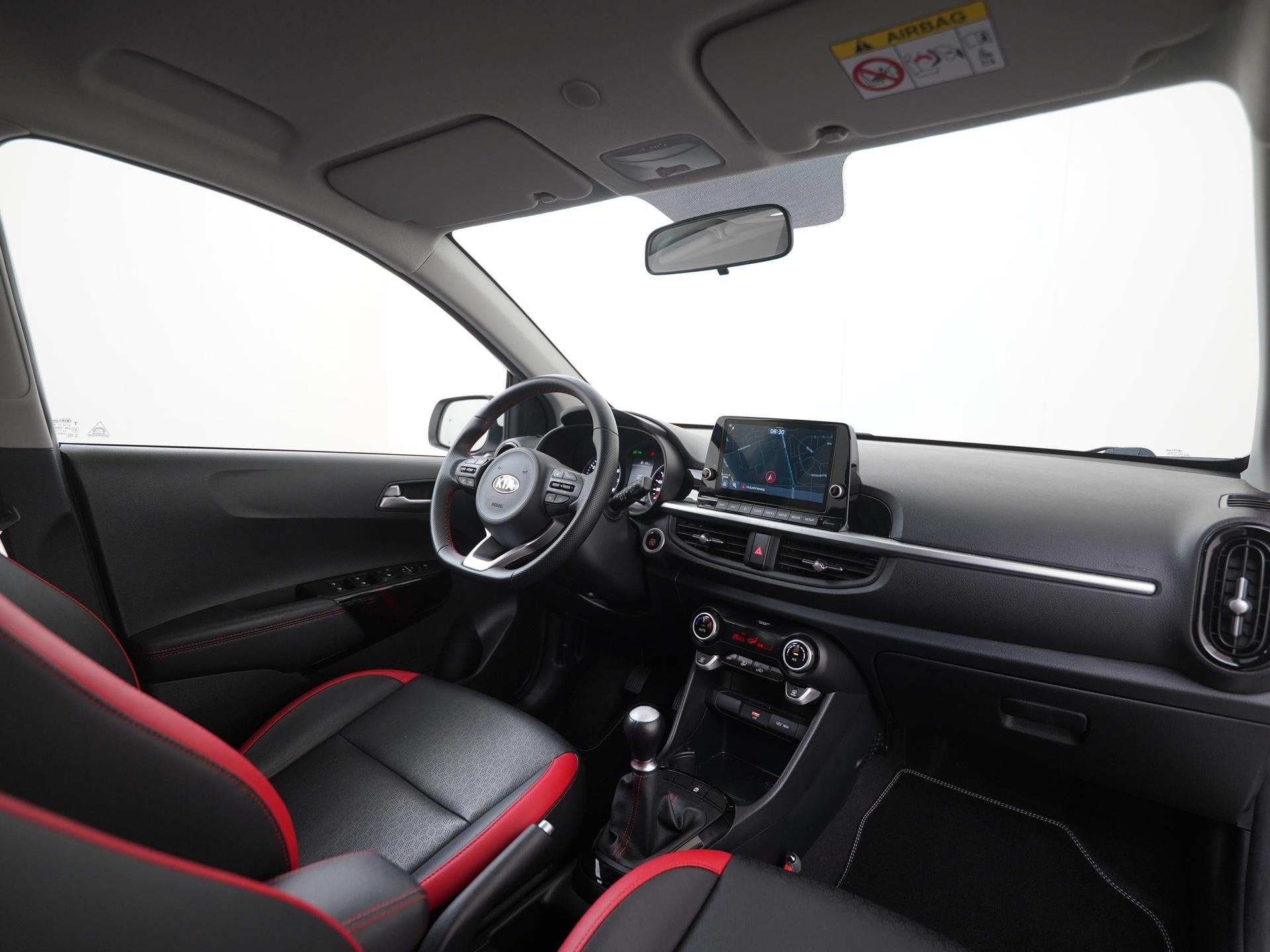 Kia Picanto 1.0 DPi GT-Line | Leder | Navigatie | Zondag Ope, Auto's, Voorwielaandrijving, 12 maanden, Gebruikt, 4 stoelen