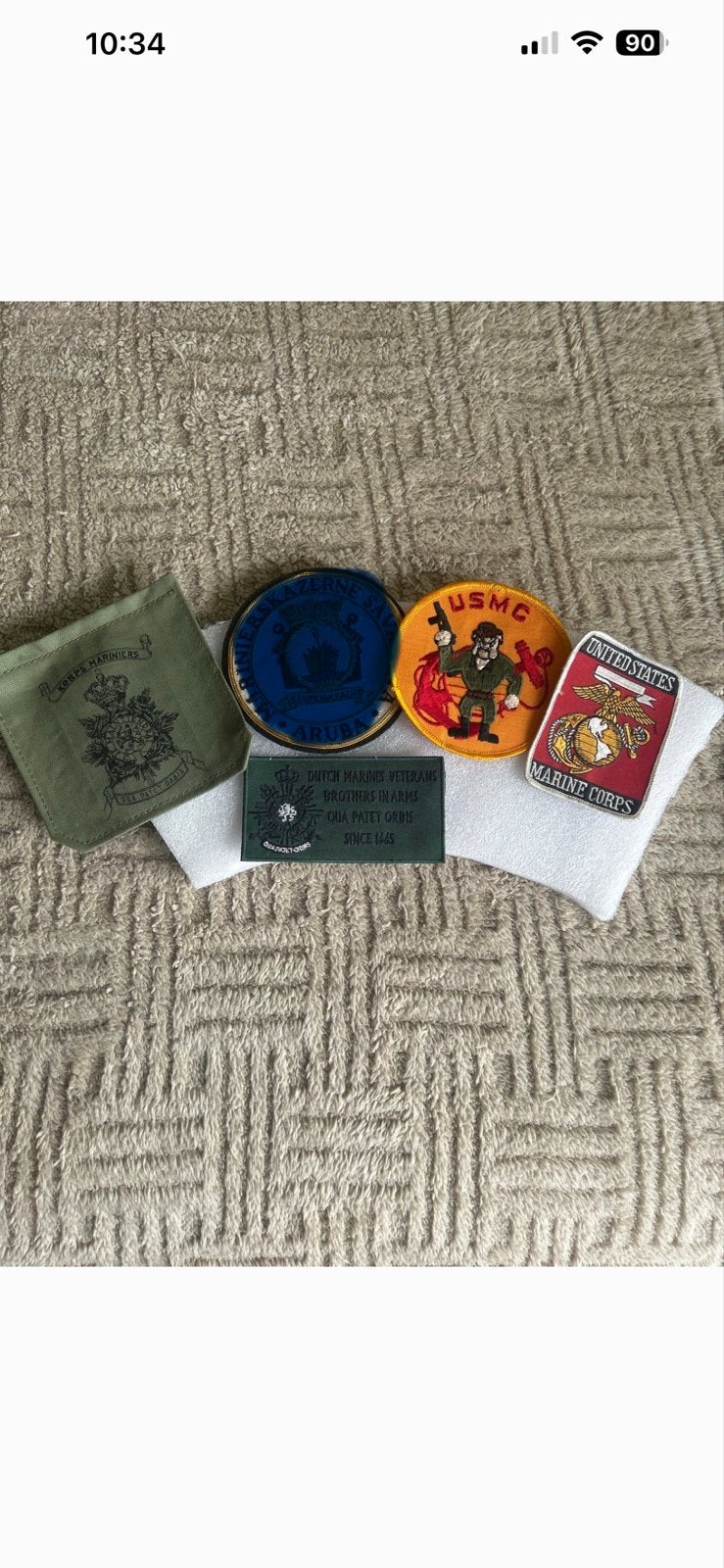 Set van militaire emblemen en badges, Ophalen of Verzenden, Marine, Nederland, Embleem of Badge