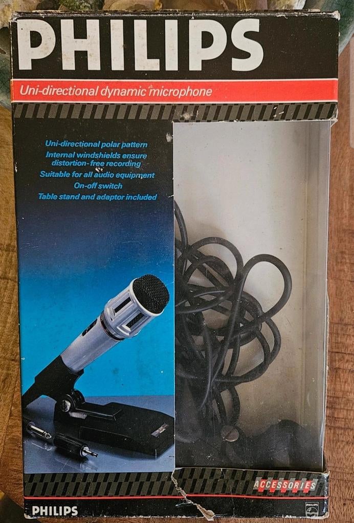 Philips Uni-directionele Dynamische Microfoon (Vintage), Muziek en Instrumenten, Ophalen of Verzenden, Gebruikt, Zangmicrofoon