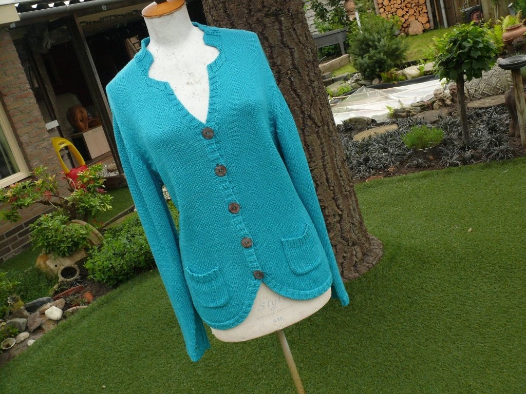 UNO DUE trui / vest maat 46 als nieuw, Kleding | Dames, Truien en Vesten, Uno due, Blauw, Maat 46/48 (XL) of groter, Ophalen of Verzenden
