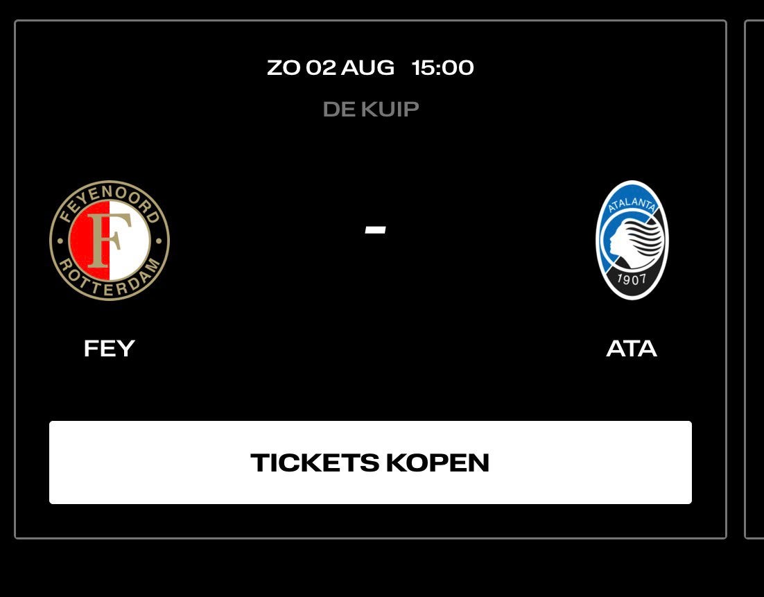 Feyenoord atalanta, Eén persoon