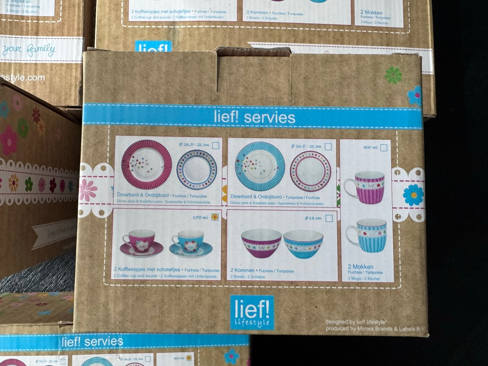 Lief! Servies 2x kopje met schotel NIEUW, Huis en Inrichting, Keuken | Servies, Ophalen, Nieuw, Overige stijlen, Kop(pen) en/of Schotel(s)
