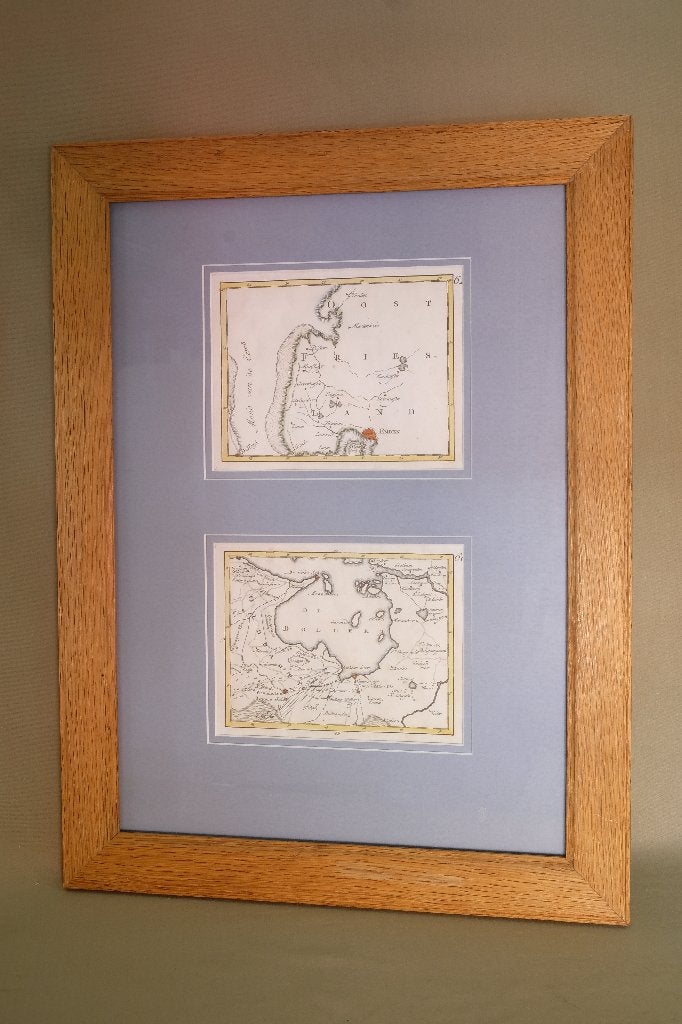 2 oude landkaarten De Dollard  Oldambt  Oost Friesland, Gelezen, Ophalen of Verzenden, Landkaart, 1800 tot 2000