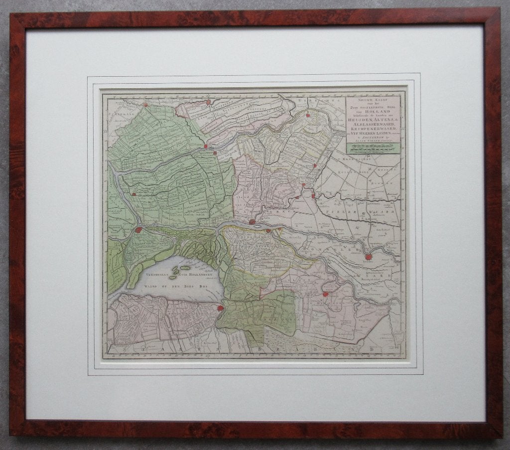 Isaak Tirion: Kaart van het Zuidoosten van Holland, 1749, Voor 1800, Isaak Tirion, Ophalen of Verzenden, Nederland