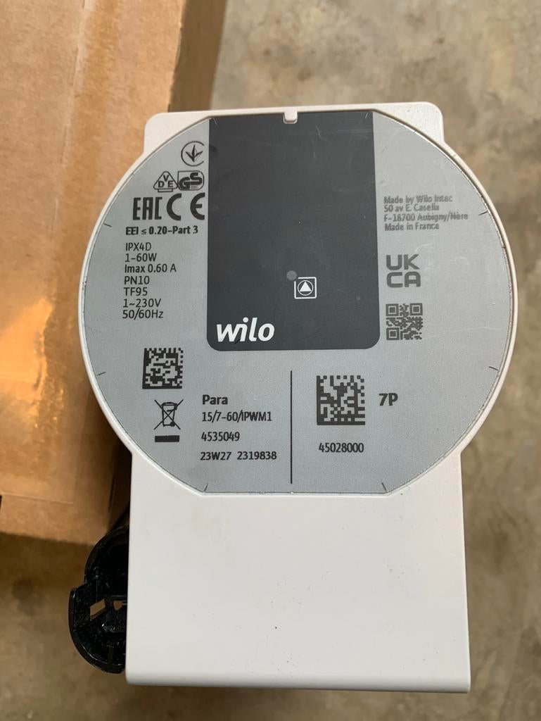 ATAG Pomp Wilo PARA 7-60 IPWM - Nieuw in doos, Ophalen of Verzenden, Nieuw