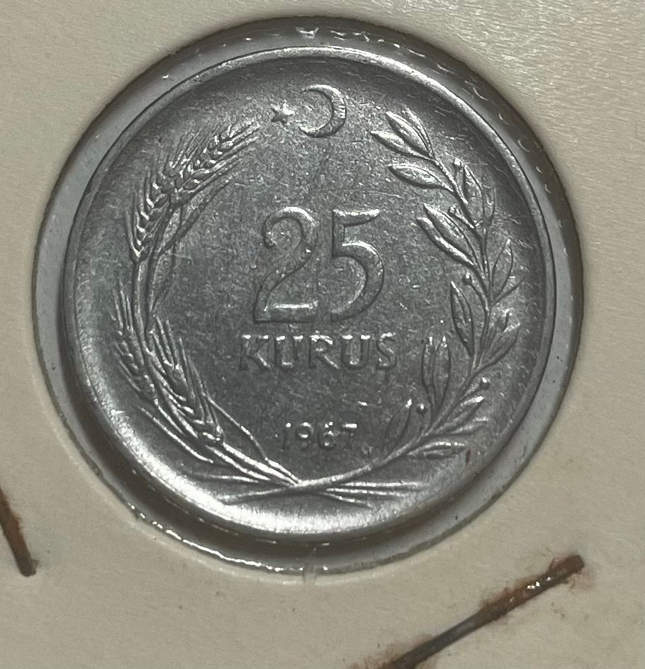 25 kurus Turkije 1967, Ophalen of Verzenden, Overige landen