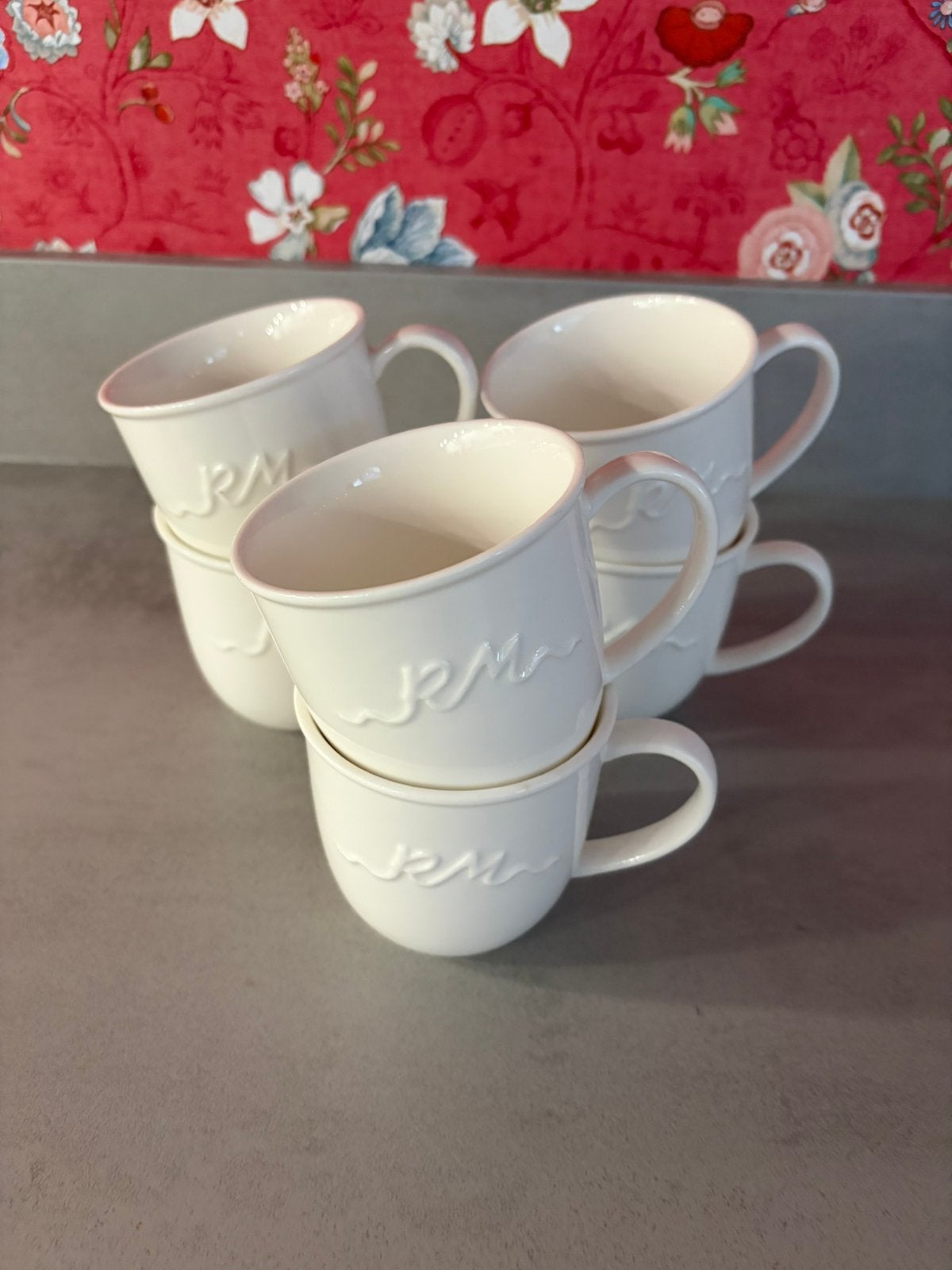 6 witte koffiekopjes van Riviera Maison, Ophalen, Gebruikt, Overige merken, Overige stijlen