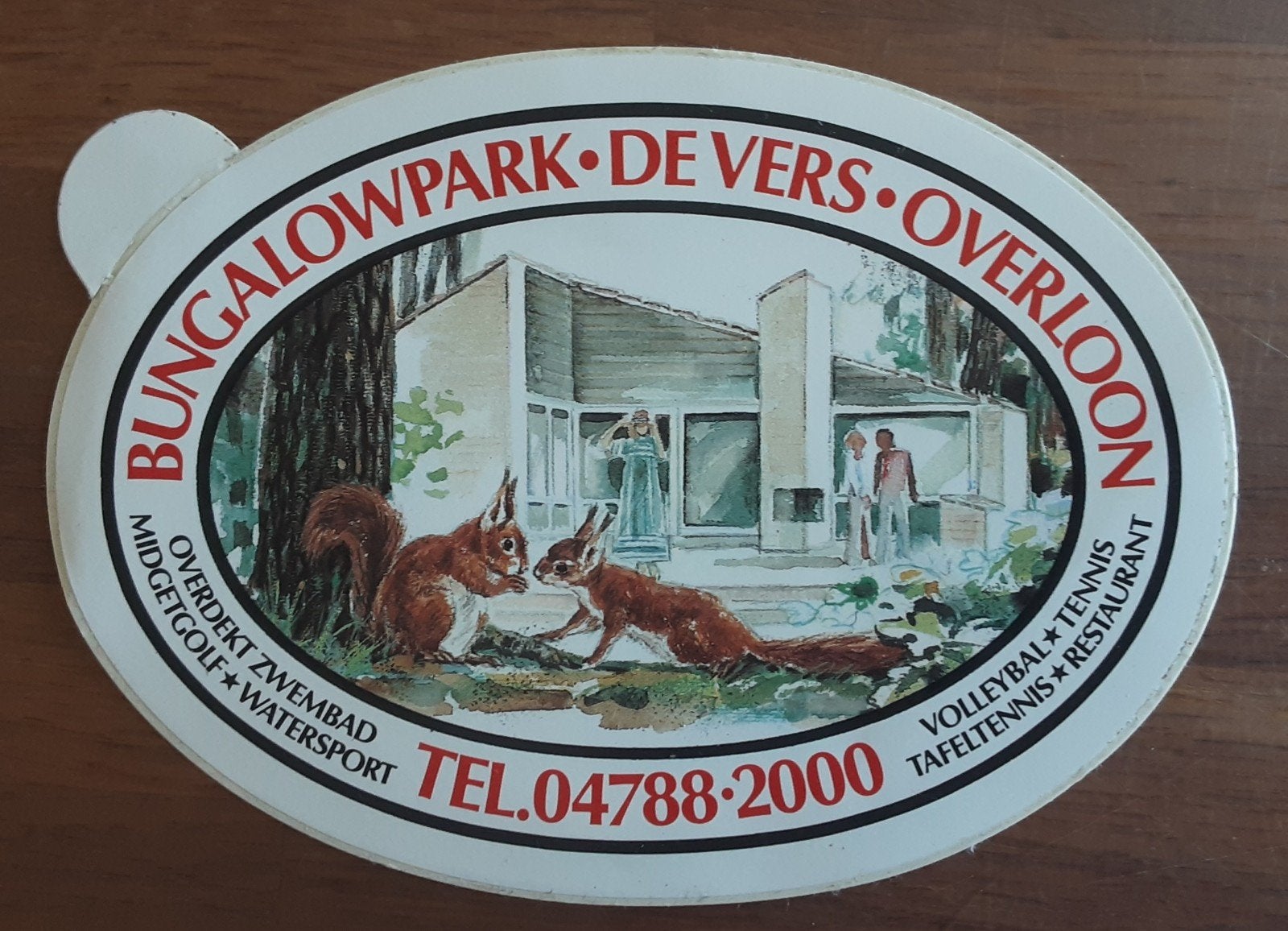 Vintage Sticker Bungalowpark De Vers Overloon, Ophalen of Verzenden, Gebruikt