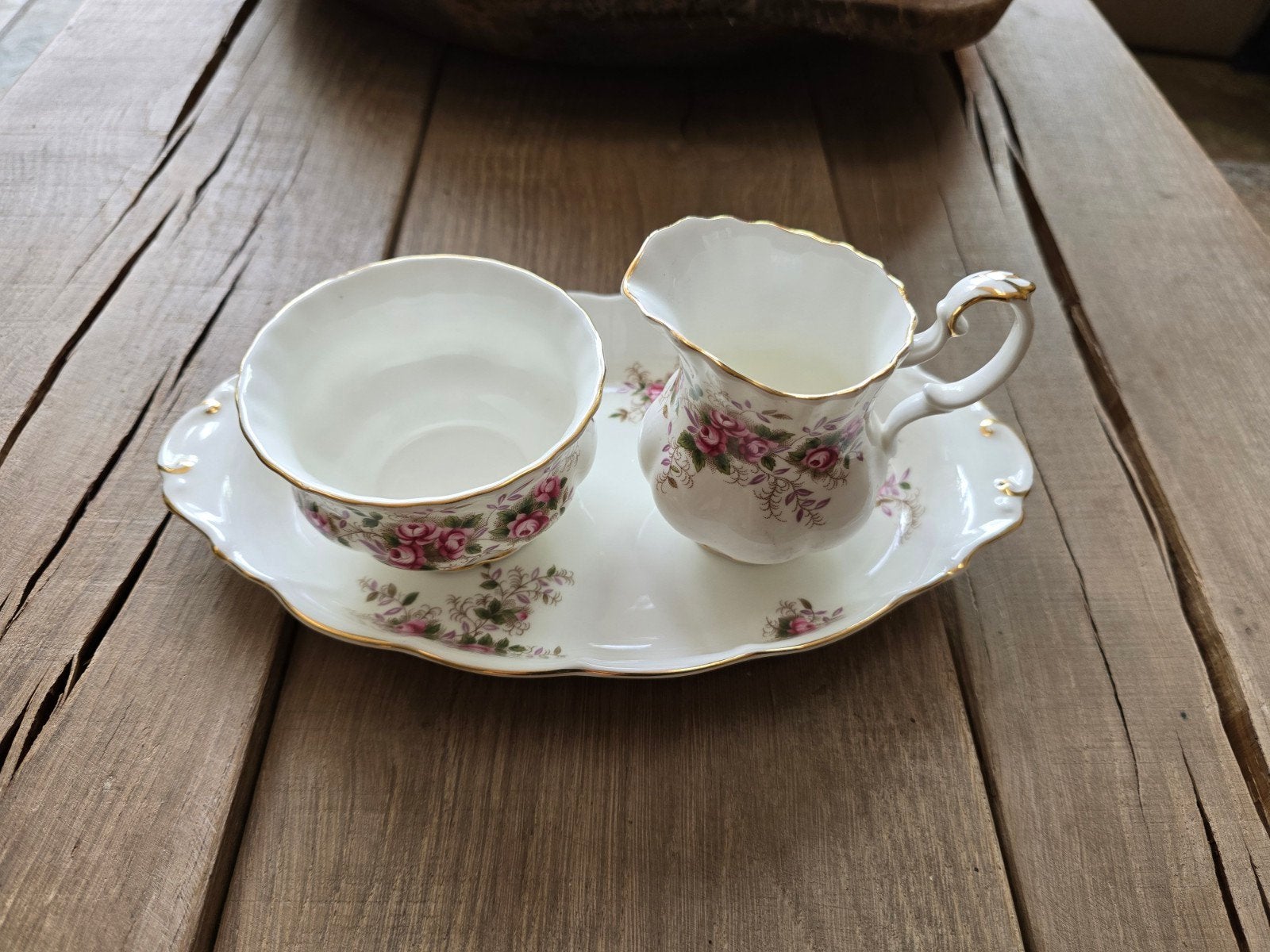 Royal Albert Lavender Rose Melk en Suiker Set, Ophalen of Verzenden