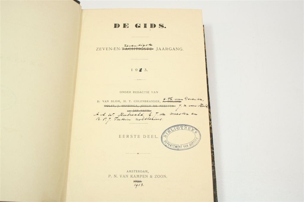 De Gids 1913 Deel 1 — Ministerie van Justitie, Ophalen of Verzenden