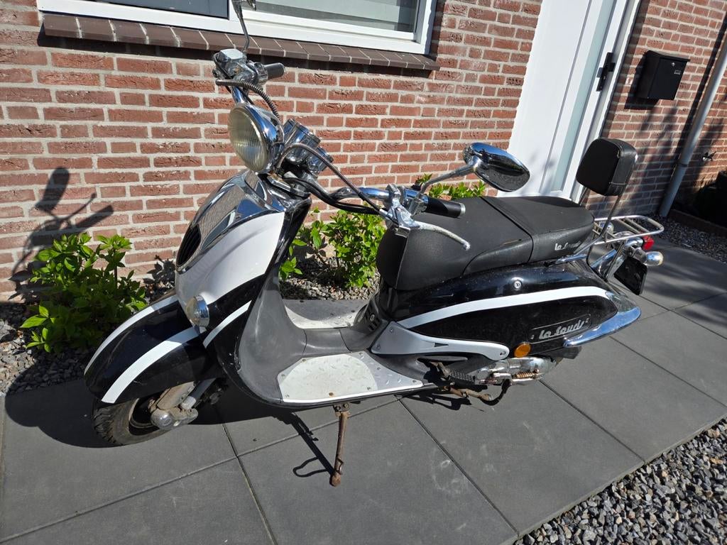 La Souris Retro Scooter - Zwart/Wit, Fietsen en Brommers, Brommeronderdelen | Scooters, Gebruikt, Overige merken, Overige typen