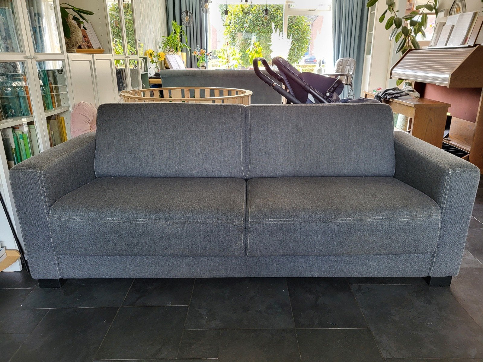 Nette 2 á 3 persoonsbank, Huis en Inrichting, Ophalen, Gebruikt, Tweepersoons, 75 tot 100 cm